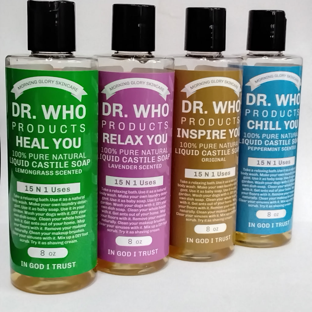 Morning Glory Dr. Who Products (Heal You) 100% Pure Natural Liquid Castile Soap 8oz