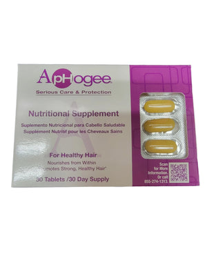 ApHogee Nutritional Supplement For Healthy Hair  -30Tablets/30Day Supply