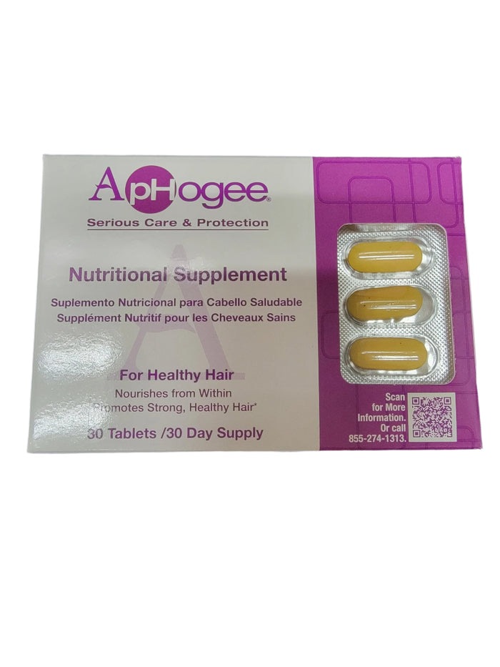 ApHogee Nutritional Supplement For Healthy Hair  -30Tablets/30Day Supply