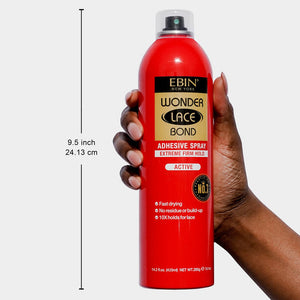 Ebin Wonder Lace Bond Adhesive Spray Extreme Firm Hold -Active (Red)