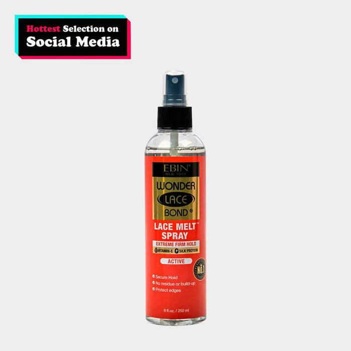 Ebin Wonder Lace Bond Melting Spray Extreme Firm Hold -Active (Red) 8oz