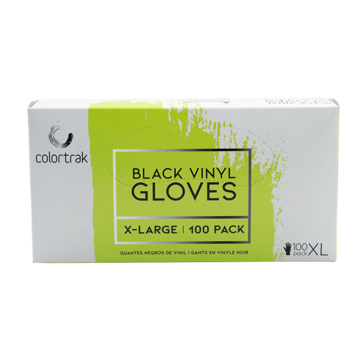 Colortrak Black Vinyl Gloves 100 Pack - Main Image