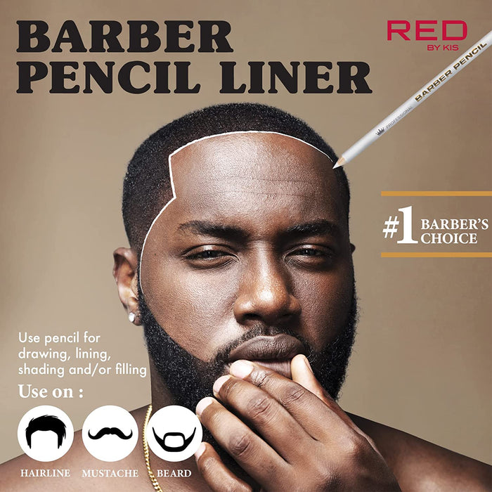 Red by Kiss 3PCS Barber Pencils with Built-in Sharpener