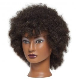 African American Mannequin Head with 100% Human Hair Kinky Curly Manikin  Head Tr