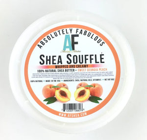 Shea Soufflé Whipped and Creamy Shea Butter Sweet Georgia Peach Scent 8oz 100% Natural Shea Butter