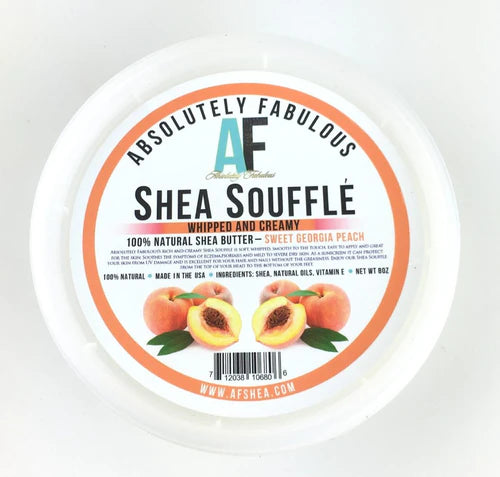Shea Soufflé Whipped and Creamy Shea Butter Sweet Georgia Peach Scent 8oz 100% Natural Shea Butter