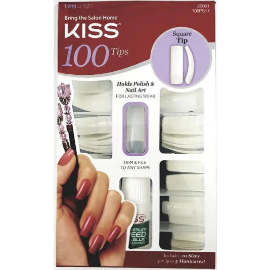 Kiss Bring the Salon Home, Square Tip Long 100 tips